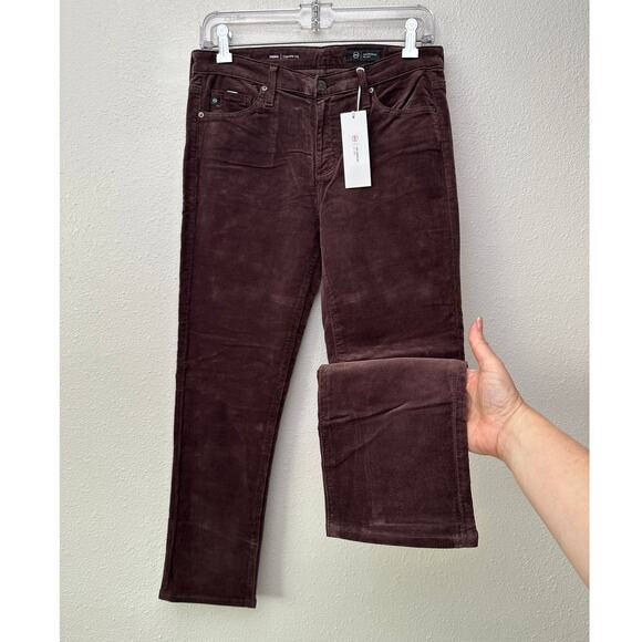NWT Adriano Goldschmied Prima Corduroy Cigarette Pants Brown 27 - Picture 1 of 14